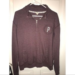 PINK 1/4 Zip Victoria Secret Sweatshirt w/ Pockets
